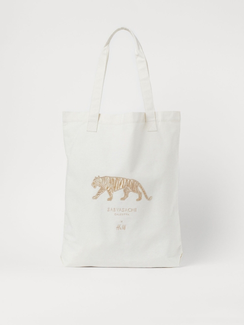 

H&M White Cotton Canvas Shopper