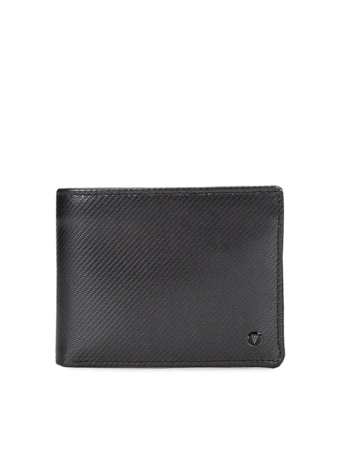 

Van Heusen Men Grey Textured Leather Two Fold Wallet
