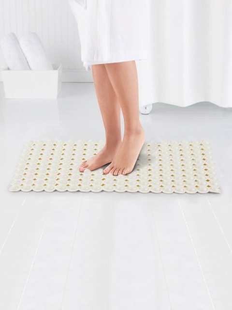 

OBSESSIONS Off-White Textured Flow Anti-Skid Shower Mat
