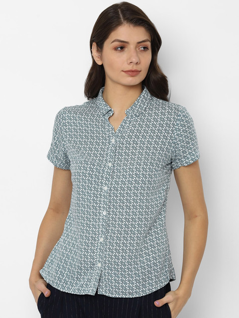 

Allen Solly Woman Women Blue Gingham Checks Checked Casual Shirt