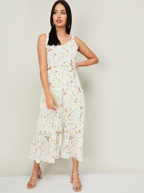 

CODE by Lifestyle White Floral Maxi Midi Dress