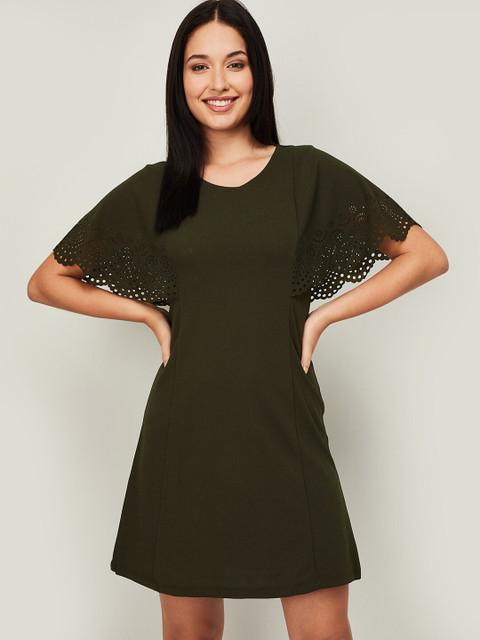 

CODE by Lifestyle Women Olive Green A-Line Dress
