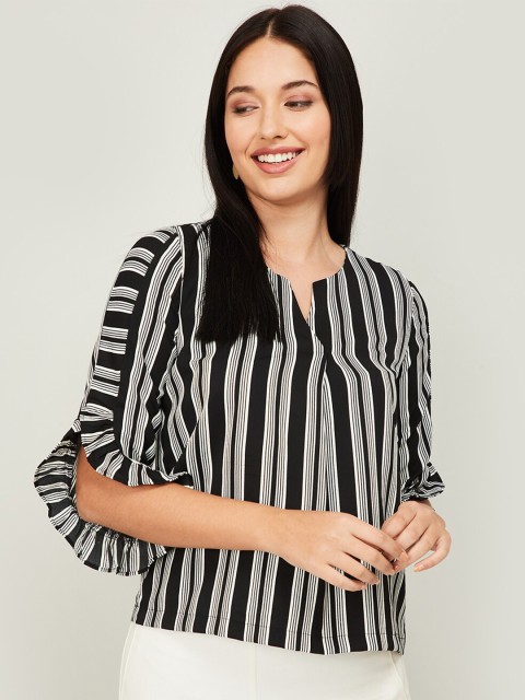 

CODE by Lifestyle Black Striped Regular Top