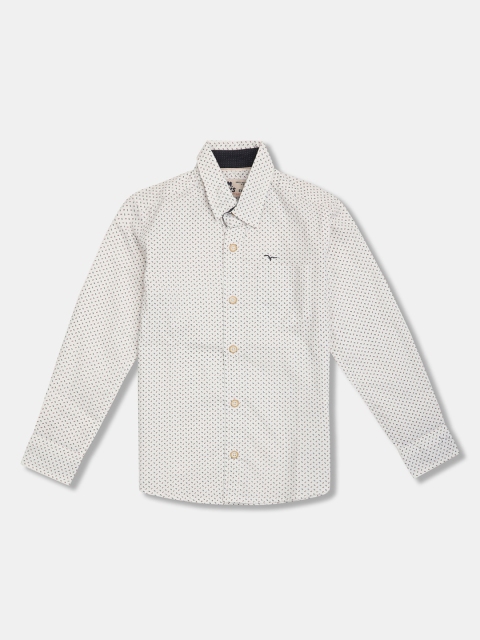 

Flying Machine Boys White Printed Casual Shirt