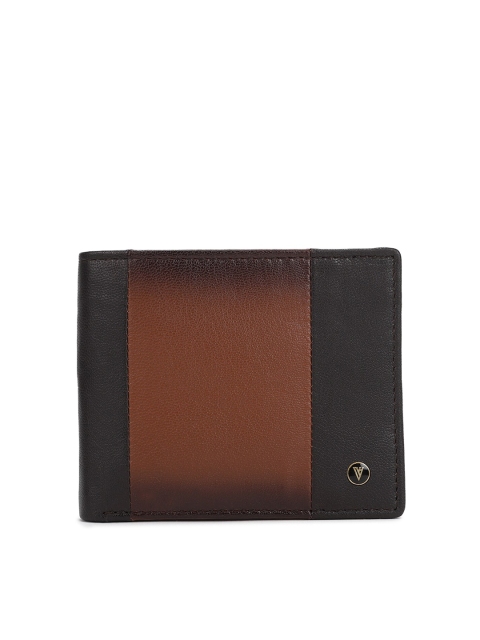 

Van Heusen Men Black & Brown Colourblocked Two-Fold Wallet