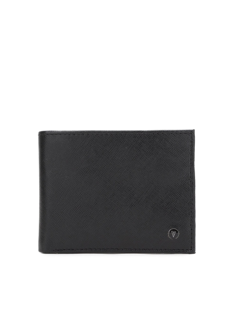 

Van Heusen Men Black Textured Leather Two Fold Wallet