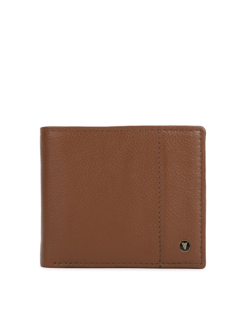 

Van Heusen Men Brown Textured Leather Two Fold Wallet