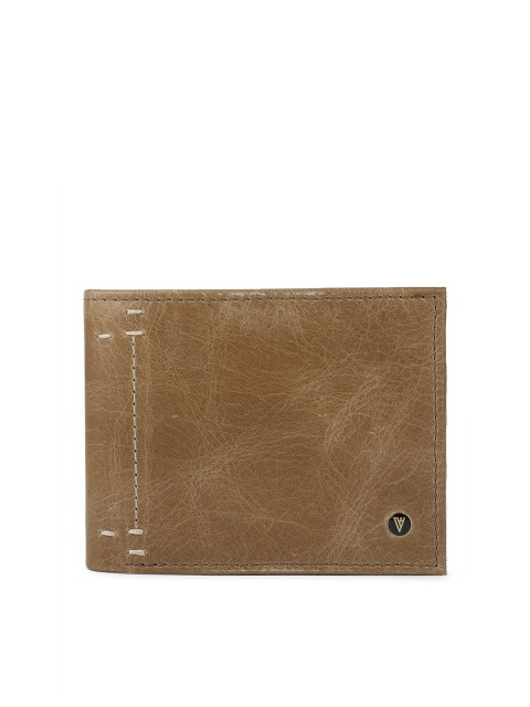 

Van Heusen Men Brown Textured Leather Two Fold Wallet