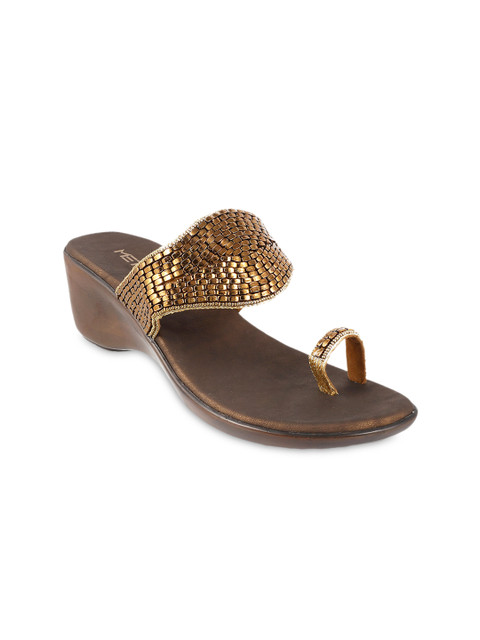 

Metro Women Bronze-Toned Solid Sandals