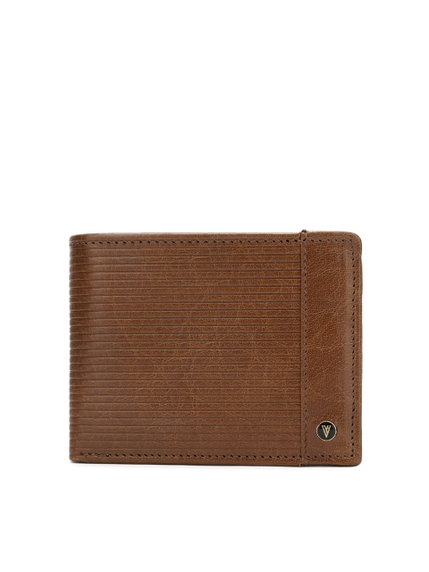 

Van Heusen Men Brown Textured Leather Two Fold Wallet
