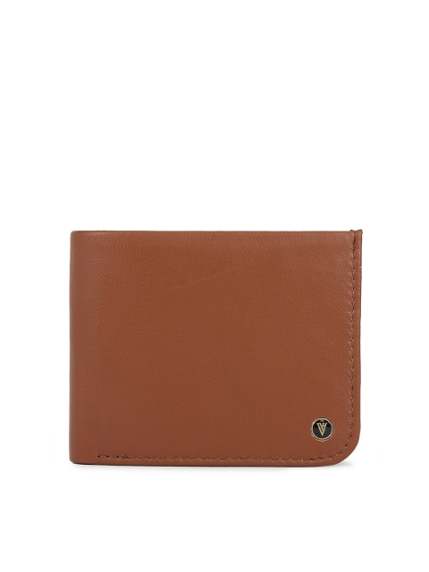 

Van Heusen Men Brown & Black Textured Leather Two Fold Wallet