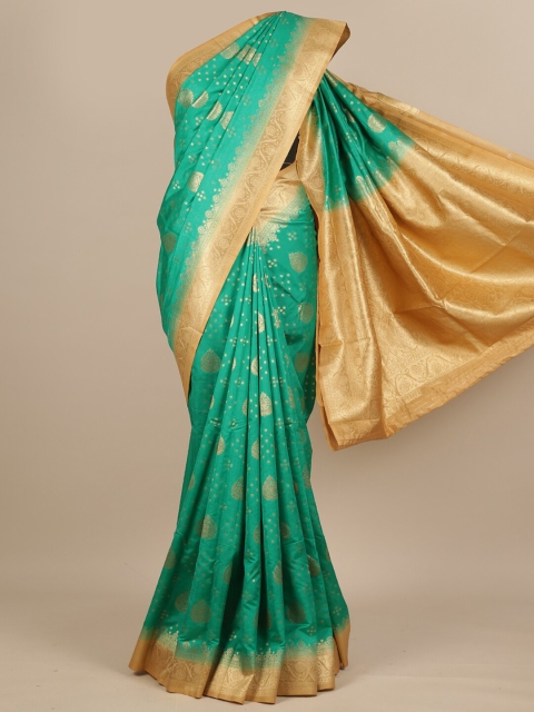 

Pothys Sea Green & Gold Woven Design Zari Muga Pure Silk Saree