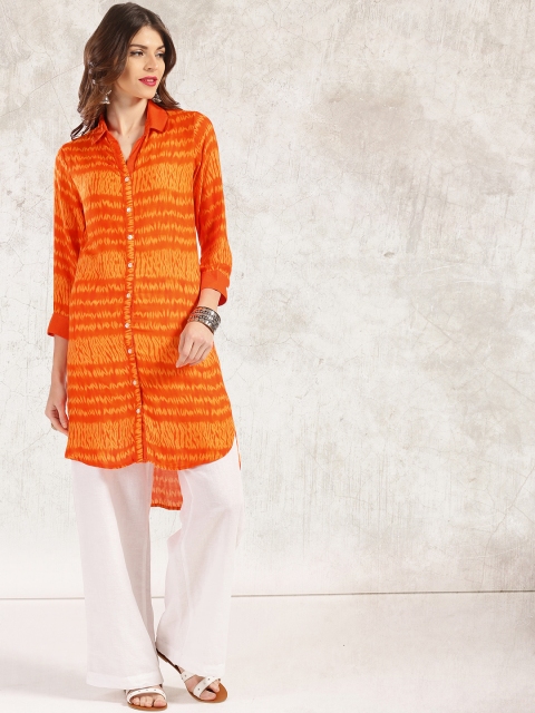 

Anouk Women Orange Printed Pathani Kurta