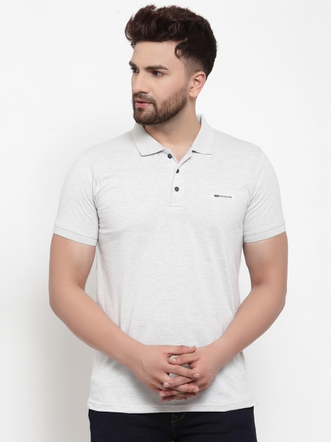 

UNICOPS Men Off White Polo Collar T-shirt