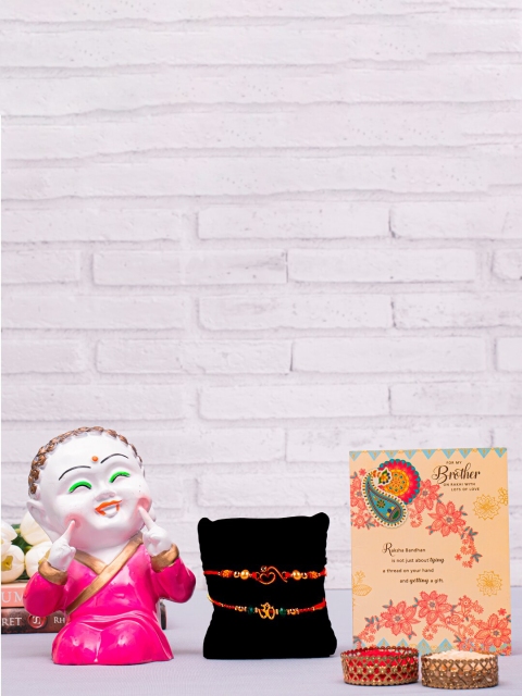 

Archies Red & Pink 5-Pieces Rakhi Gift Set
