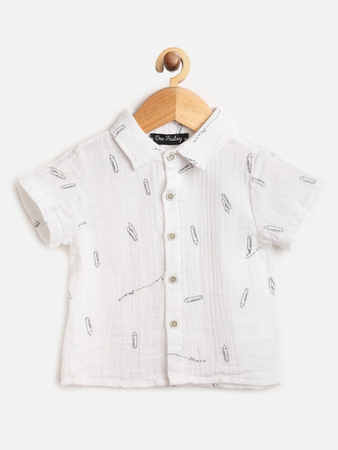 

One Friday Boys Off White Casual Shirt