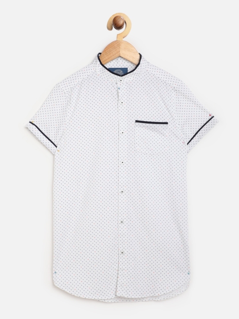 

One Friday Boys White Printed Casual Shirt