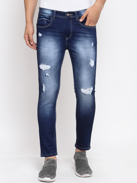 

FEVER Men Blue Slim Fit Mildly Distressed Heavy Fade Jeans