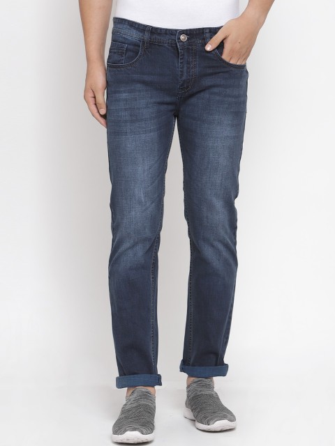

FEVER Men Blue Straight Fit Low Distress Light Fade Jeans