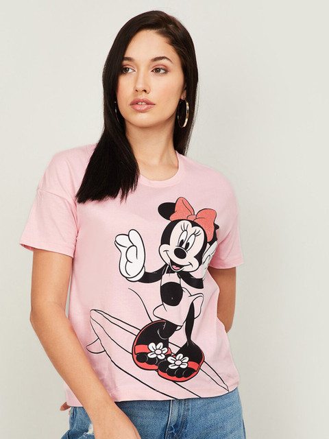 

Ginger by Lifestyle Women Pink Printed T-shirt