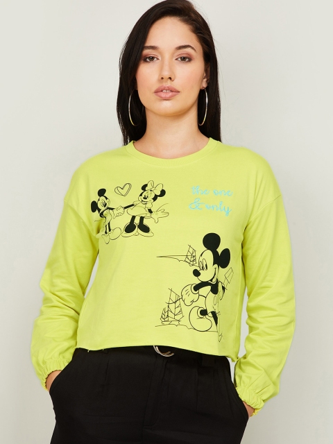 

Ginger by Lifestyle Women Lime Green Printed Sweatshirt