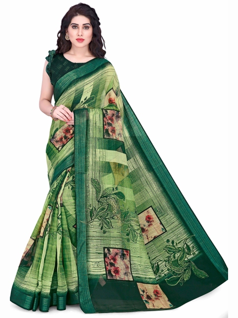 

KALINI Green Floral Printed Saree