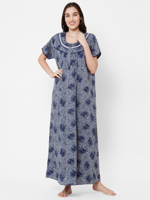 

Sweet Dreams Blue Printed Maxi Nightdress