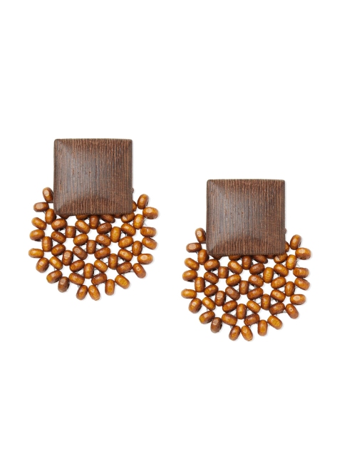 

Blisscovered Brown Beaded Contemporary Studs Earrings