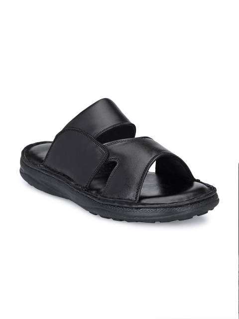 

El Paso Men Black Leather Comfort Sandals