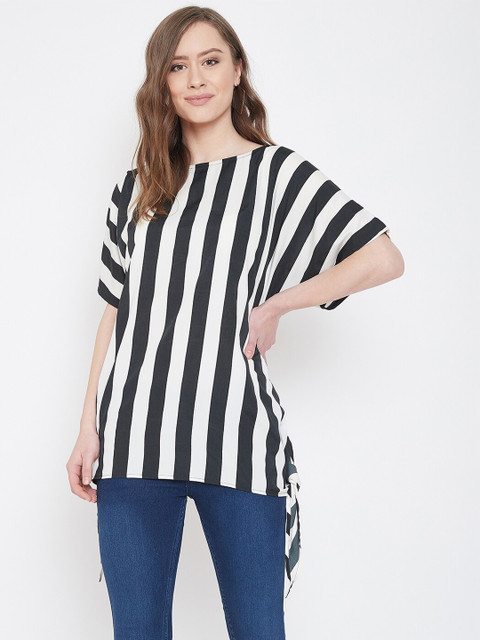 

Ruhaans Black & White Striped Tunic
