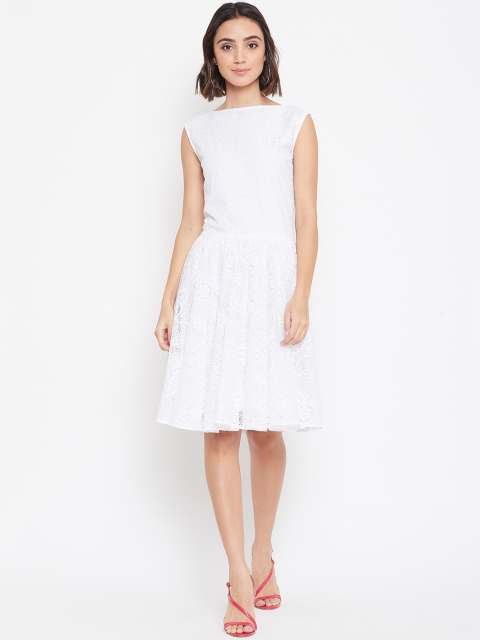 

Ruhaans Women White Net Dress