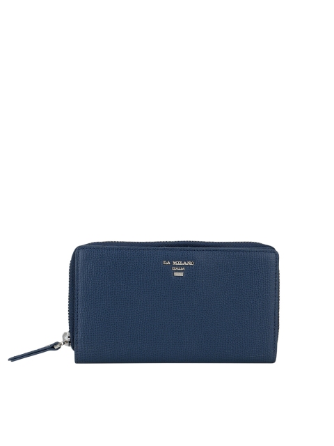 

Da Milano Women Blue Solid Leather Zip Around Wallet