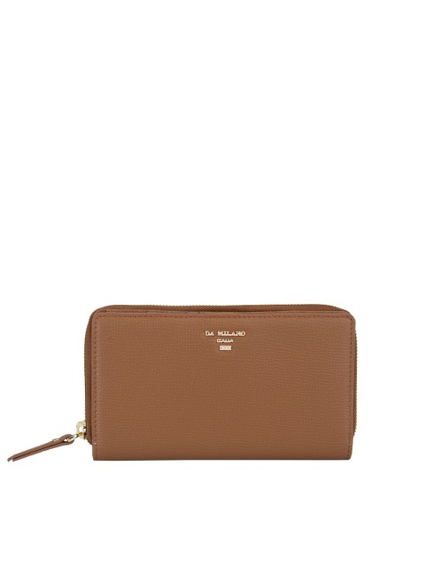 

Da Milano Women Brown Solid Leather Zip Around Wallet