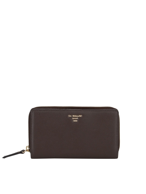 

Da Milano Women Brown Solid Leather Zip Around Wallet