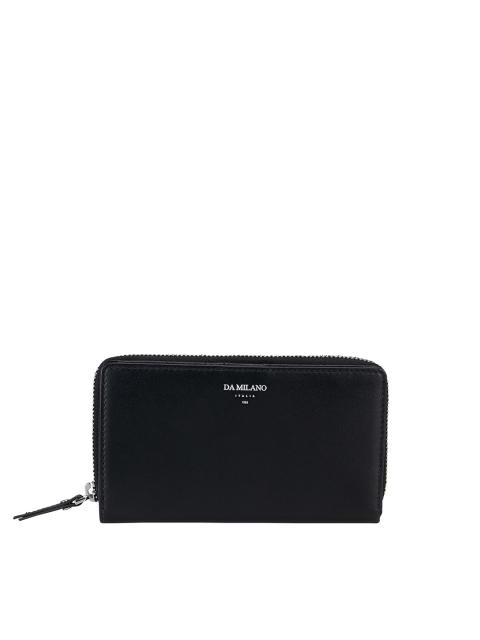 

Da Milano Women Black Leather Zip Around Wallet