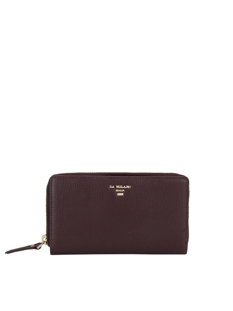 

Da Milano Women Burgundy Textured Leather Zip Around Wallet