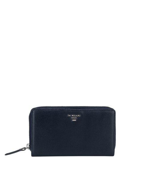 

Da Milano Women Blue Solid Leather Zip Around Wallet