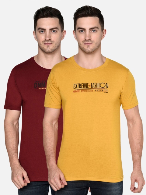 

ELEGANCE Men Pack of 2 T-shirts, Maroon