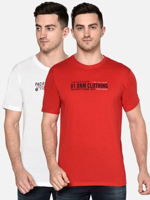 

ELEGANCE Men Pack of 2 T-shirts, Red