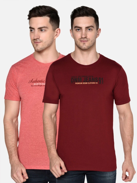 

ELEGANCE Men Pack of 2 T-shirts, Maroon