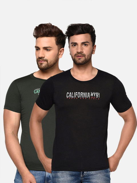 

ELEGANCE Men Pack of 2 T-shirts, Black
