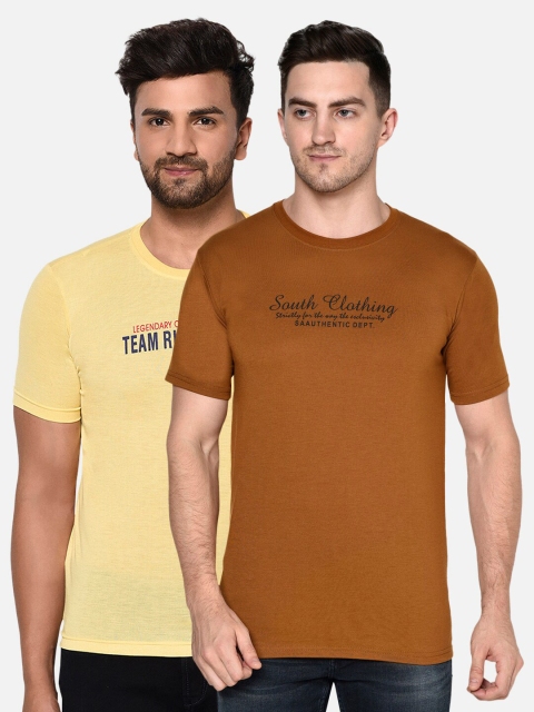 

ELEGANCE Men Pack of 2 T-shirts, Rust