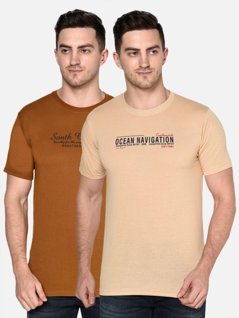 

ELEGANCE Men Pack of 2 T-shirts, Beige