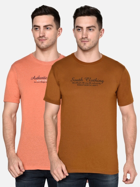 

ELEGANCE Men Pack of 2 T-shirts, Rust