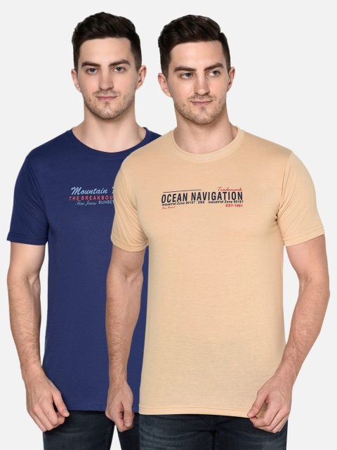

ELEGANCE Men Pack of 2 T-shirts, Beige
