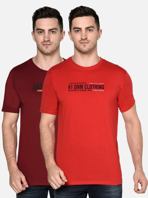 

ELEGANCE Men Pack of 2 T-shirts, Red