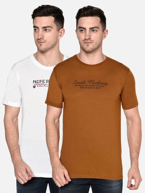 

ELEGANCE Men Pack of 2 T-shirts, Rust