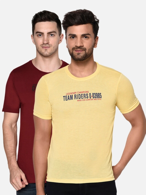 

ELEGANCE Men Pack of 2 T-shirts, Yellow