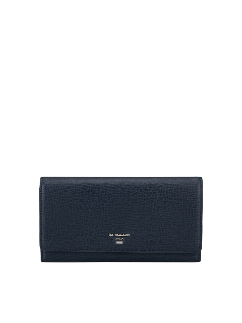 

Da Milano Women Blue Textured Leather Wallet