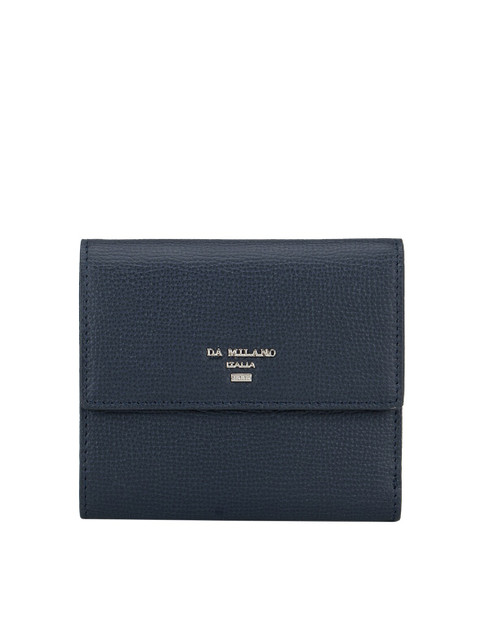 

Da Milano Women Blue Textured Three Fold Leather Wallet
